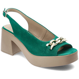 Karino Zielone Sandały Eleganckie Buty Damskie