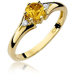 Złoty pierścionek Cytryn 0,50ct żółte złoto pr. 585