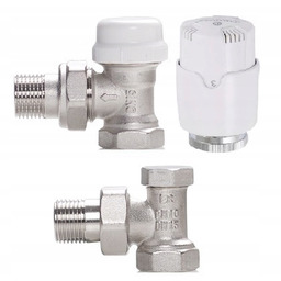 Zawór termostatyczny kątowy głowica M30x1,5 zawór powrotny kątowy