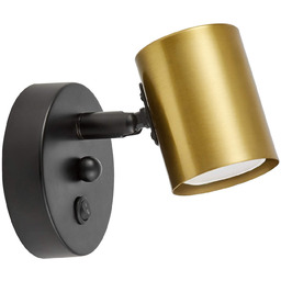 LAMPA ŚCIENNA KINKIET NOWOCZESNY CZARNO-MOSIĘŻNY DORA W1