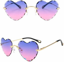 Stylion Damskie okulary przeciwsłoneczne Serca Glamour bezramkowe SKK-02B