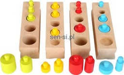 Gra logiczna - Kolorowe cylindry Montessori, 20 szt.