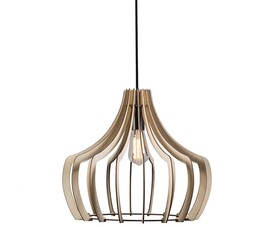 Trio Leuchten Designerska lampa wisząca drewniana - Twan