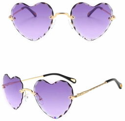 Stylion Damskie okulary przeciwsłoneczne Serca Glamour bezramkowe SKK-02C