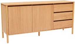 Komoda Blair 160 cm, naturalny dąb, 3 szuflady