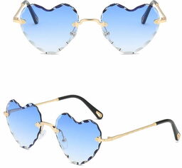 Stylion Damskie okulary przeciwsłoneczne Serca Glamour bezramkowe SKK-02D