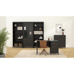 Witryna dwudrzwiowa z szufladami czarna mat 78 x