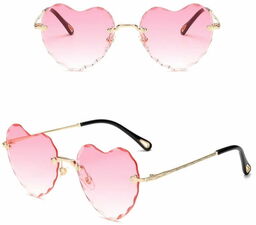 Stylion Damskie okulary przeciwsłoneczne Serca Glamour bezramkowe SKK-02E