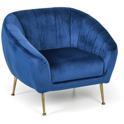 Fotel aksamit MARLENE, niebieski