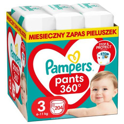 PAMPERS Pants Pieluchomajtki 6-11kg rozmiar 3, 204szt.