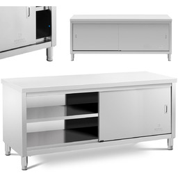 Szafka stojąca nierdzewna gastronomiczna drzwiczki suwane 200x70cm
