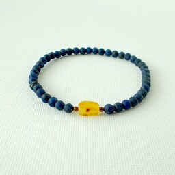 Pakamera Bursztyn i lapis lazuli Bransoletka