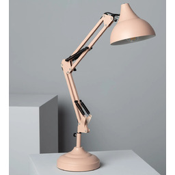 Lampka biurkowa Flexo metalowa pastelowa różowa