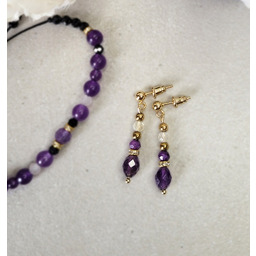 Pakamera Kolczyki na sztyftach z Ametystem i Cytrynem