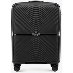 Mała walizka z polipropylenu w okręgi czarna