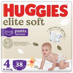 HUGGIES Pieluchomajtki Elite Soft rozmiar 4 (9-14kg), 38szt.