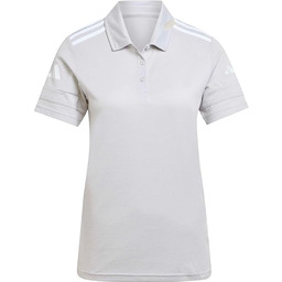 adidas Kobiety SQUADRA25 COTTON POLO, team light grey/white,