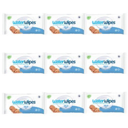 Zestaw WaterWipes BIO Chusteczki nawilżane wodne, 9 x
