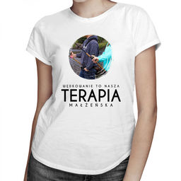 Wędkowanie to nasza terapia małżeńska - damska koszulka