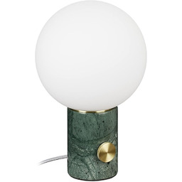Relaxdays Lampa stołowa, podstawa marmurowa, szklana kula, oprawka