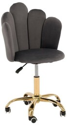 Krzesło obrotowe muszelka DC-907-S ciemny szary welur, złota