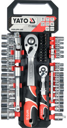 Yato KOMPLET NASADEK Z AKCESORIAMI 1/4"; 1/2", 51CZ