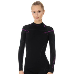 Brubeck Koszulka termoaktywna damska THERMO LS13100A Czarna/Różowa