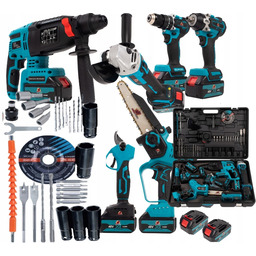 Zestaw 6W1 Wkrętarka Klucz Udarowy Młotowiertarka Szlifierka Piła