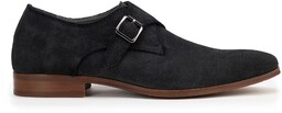 Męskie buty monki ze skóry zamszowej ciemny szary