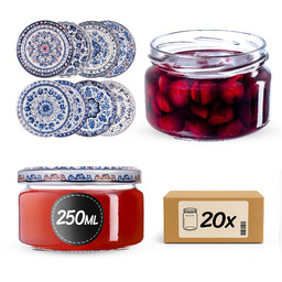 Słoiki na przetwory Denia 250ml 20szt 82mm +