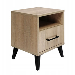 Stolik Nocny Szafka Nocna z Szufladą Lampka Led