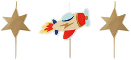 Świeczki pikery Samolot - 3 szt.