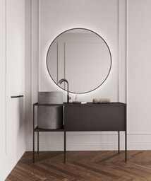 HOZZE 500-020 VALENCIA Lustro 80cm w czarnej ramie