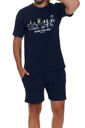 Piżama męska krótki rękaw Dn-nightwear PMB.5355 Navy Blue
