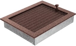 Kratka wentylacyjna kominkowa 22x30 miedziana z żaluzją
