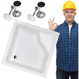 Brodzik Akrylowy Głęboki Besco Igor 80x80x24 Nogi Powłoka