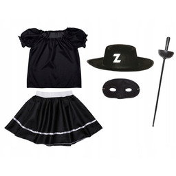 Kostium Zorro Kapelusz Maska Bluzka 134-140 5el