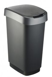 Rotho Kosz na śmieci TWIST 10L czarno/srebrny
