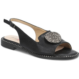 S.Barski Czarne Sandały Eleganckie Obuwie Damskie