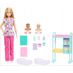 Barbie Pediatra JMK12 Lalka Lekarka 2 Bobasy Zestaw
