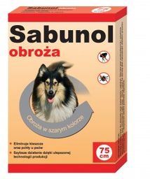 Sabunol obroża szara przeciw pchłom i kleszczom 75