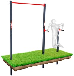 Drążek+poręcze do podciągania zewnętrzny ogrodowy-uchwyt na worek street