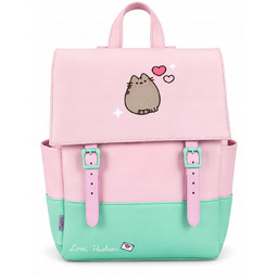 Plecak Szkolny Pusheen Skórzany Jednokomorowy Różowo-Zielony 16L