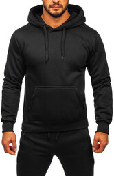 Czarny dres męski z kapturem Denley D003