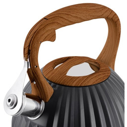PROMIS CZAJNIK 3,0 L, FABIO,CZARNY, DREWNIANA RĄCZ