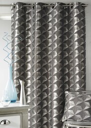 HomeMaison geometryczna zasłona żakardowa, 100% poliester, niebieska
