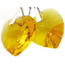 Nowe Kryształy Piękne Kolczyki Sunflower Srebro