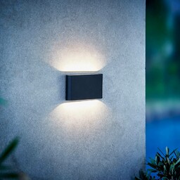 Nordlux Kinkiet zewnętrzny LED Kinver płaski, czarny