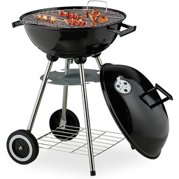 Relaxdays grill kulisty, Ø 41 cm, ruszt
