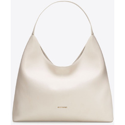 Damska torebka typu hobo ze skóry naturalnej kremowa